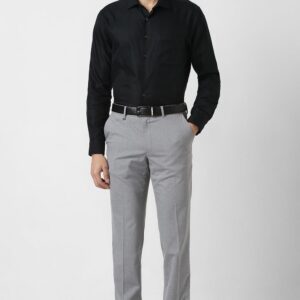 Van Heusen Men's Mid Rise Slim Fit Premium Formal Trousers